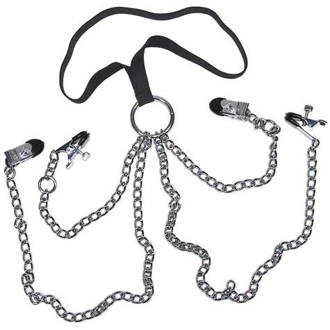 Pinces a seins : woman chain harness
