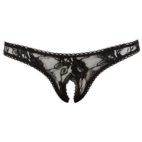 string femme : noir thong open crotch