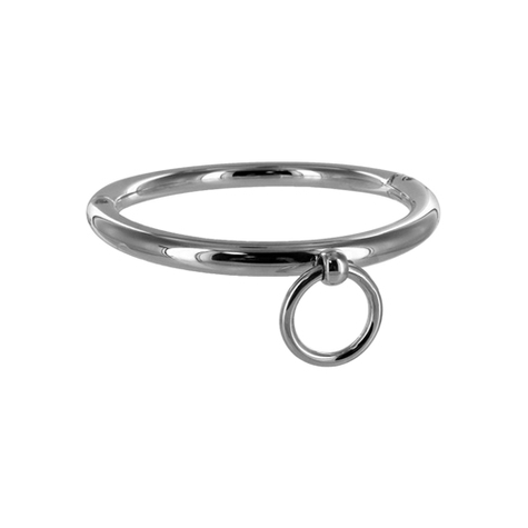 bondage : ladies rolled steel collar with ring