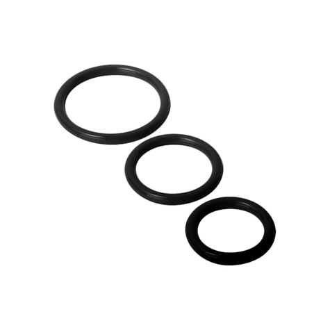 Anneaux cockring : trinity silicone cock rings, noir