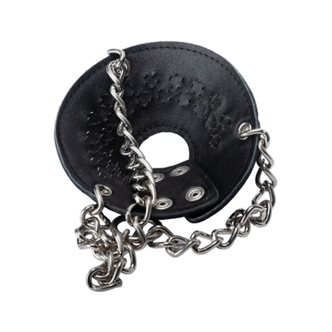 Anneaux cockring : strict leather parachute ball stretcher with spikes