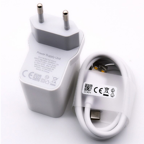 Oppo warp charger + type c cable 30w blanc fast charger
