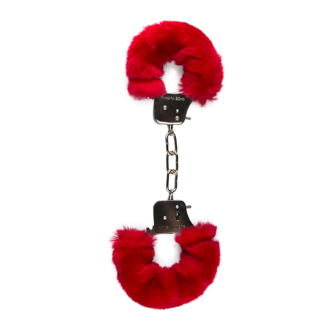 Menottes : furry handcuffs rouge