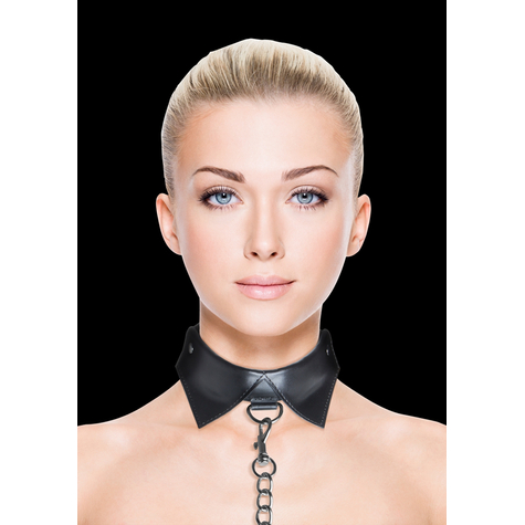 Bondage : exclusive collar & leash noir