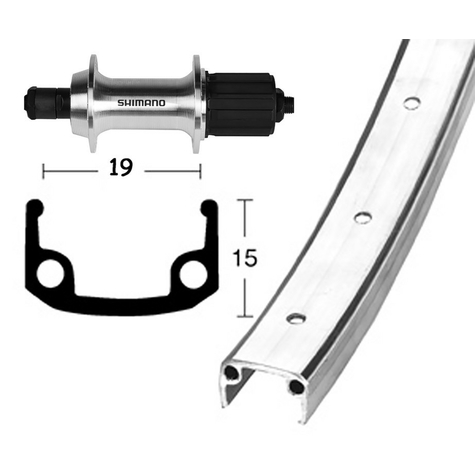 H-wheel 28x1.3 / 8tx 500 8/10-f.silb.Ssp 36l