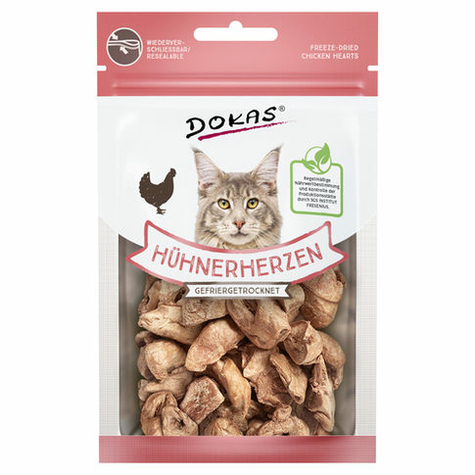 dokas cat snack coeurs de poulet congelés 15g