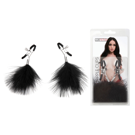 Lux fetish feather nipple clips