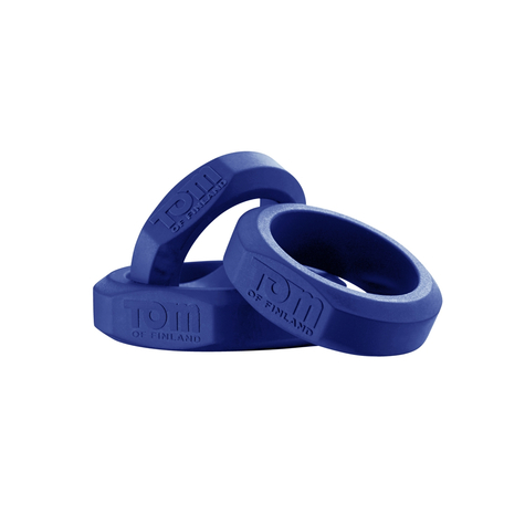Anneaux cockring : 3 piece silicone cock ring set bleu 