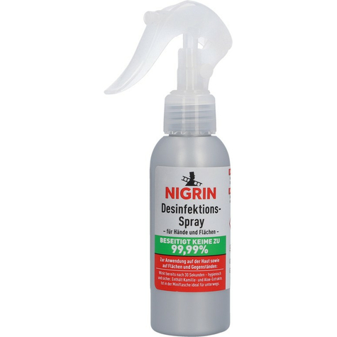 Spray dinfectant nigrin pour les mains et les surfaces 100 ml            