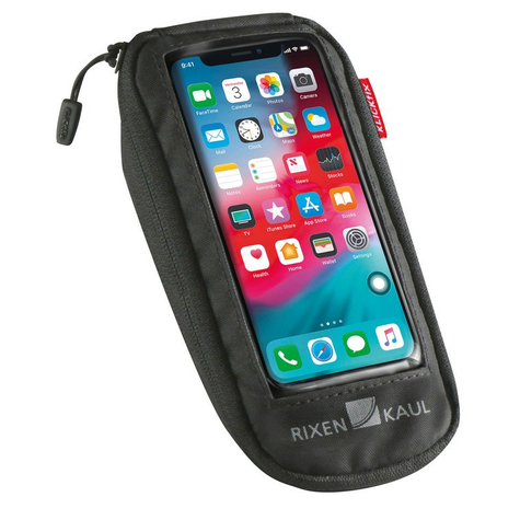 Phone bag comfort s klickfix avec adaptateur transparent / noir, avec raccord pivotant   