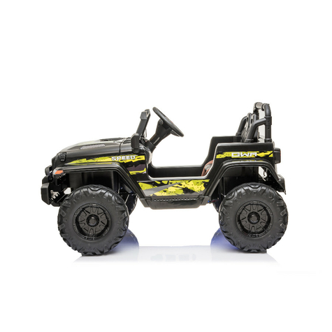 Véhicule pour enfants - voiture électrique tout-terrain avec batterie 12v10a et 2x35w moteurs camouflage 2,4ghz+siège en cuir+eva