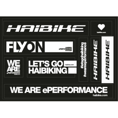 Feuille d'autocollants taille haibike : 10,5x14,8 cm, 25 pies chacune        