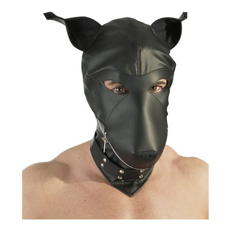 Leather Clothing : Faux Leather Dog Mask