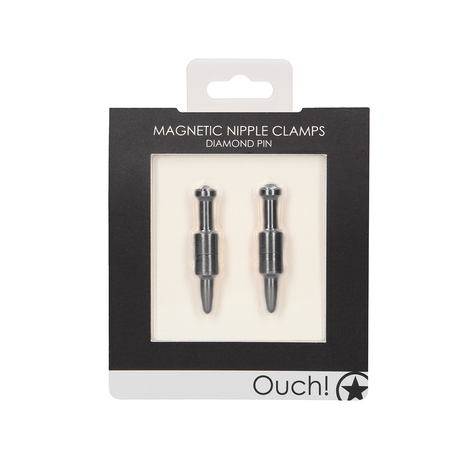 Magnetic Nipple Clamps - Diamond Pin - Grey