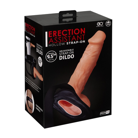 Strap-on & erection assistant hollow stra
