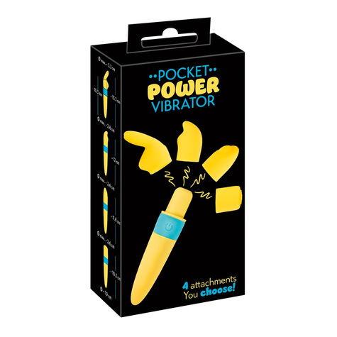 Mini vibromasseur pocket power vibrator 4 attach