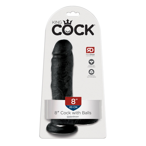King cock 8 inch balls black