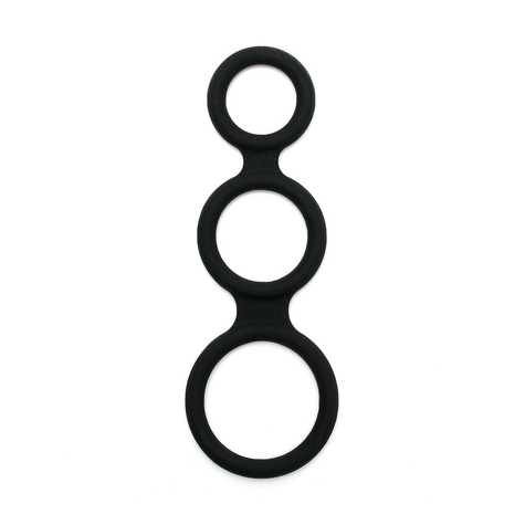 Rimba latex play - triple cock ring - noir