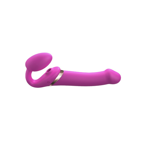 Strap-on-me - multi orgasm - vibromasseur strap-on avec stimulateur de fuites taille l - rose