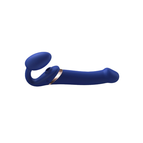 Strap-on-me - multi orgasm - vibromasseur strap-on avec stimulateur de fuites taille l - bleu