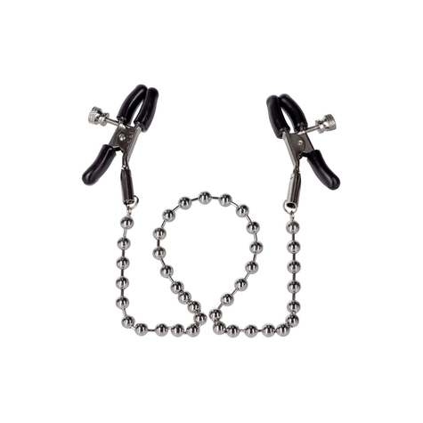 pinces a seines : nipple clamps silver beaded