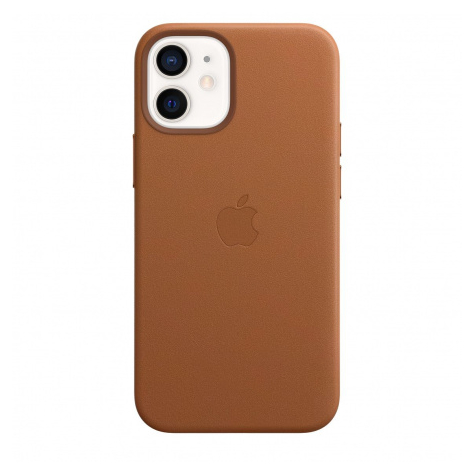 Apple iphone 12 mini étui en cuir avec magsafe saddle brown