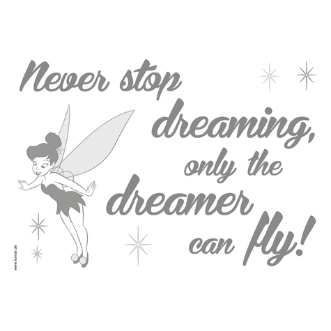 Autocollant mural - never stop dreaming - taille 50 x 70 cm