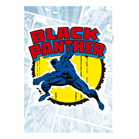 Autocollant mural - black panther comic classic - taille 50 x 70 cm