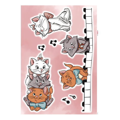 Autocollant mural - aristocats kittens - taille 50 x 70 cm