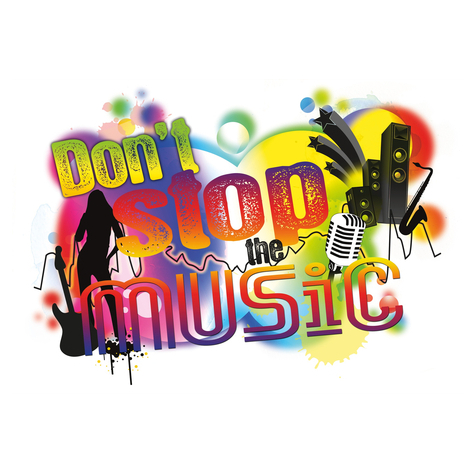 Autocollant mural - don't stop the music - taille 100 x 70 cm