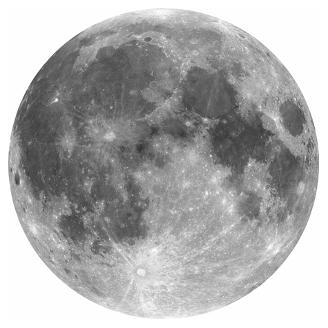 Selbstklebende Vlies Fototapete/Wandtattoo - Moon - Größe 125 x 125 cm