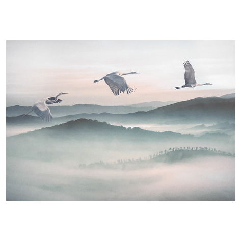 Papier peint photo - mystic cranes - dimensions 400 x 280 cm