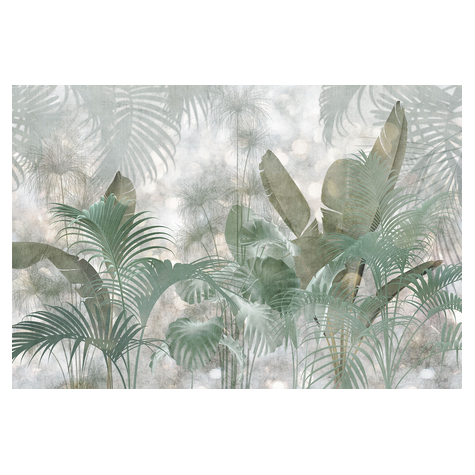 Non-Woven Wallpaper - Paillettes Tropicales - Size 368 X 248 Cm