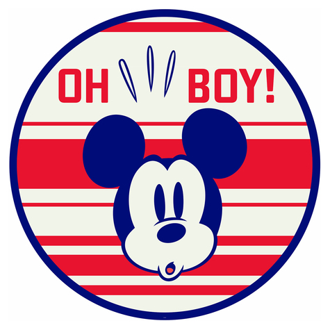 Selbstklebende Vlies Fototapete/Wandtattoo - Mickey Oh Boy - Größe 125 x 125 cm