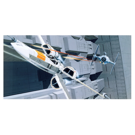 Papier peint photo - star wars classic rmq x-wing vs tie-fighter - taille 500 x 250 cm