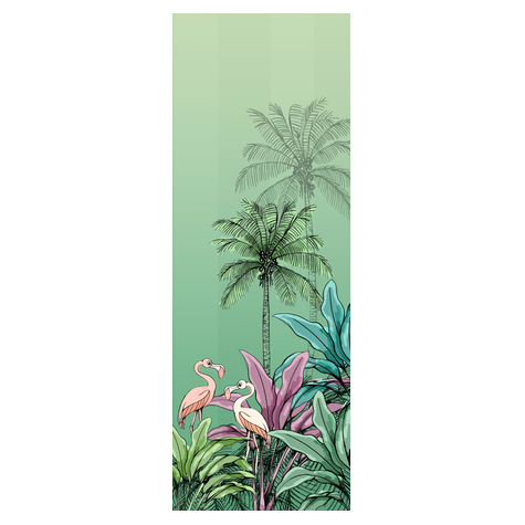 Papier peint photo - jungle flamingo - taille 100 x 280 cm