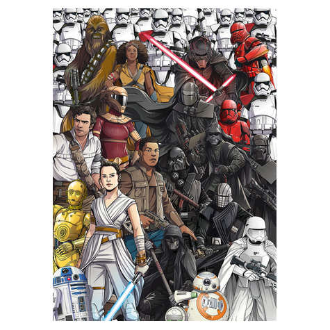 Non-Woven Wallpaper - Star Wars Retro Cartoon - Size 200 X 280 Cm