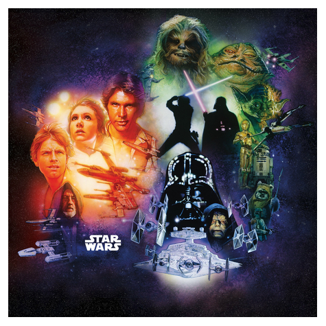 Non-Woven Wallpaper - Star Wars Classic Poster Collage - Size 250 X 250 Cm