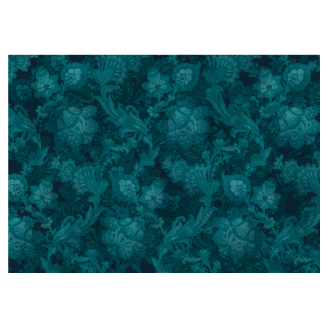 Non-Woven Wallpaper - Fleurs De Nuit - Size 400 X 280 Cm