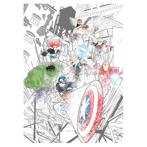 Papier peint photo - avengers attack - dimensions 200 x 280 cm