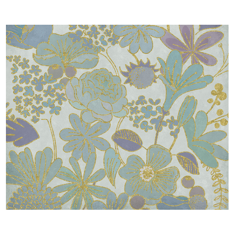 Non-Woven Wallpaper - Groovy Bloom - Size 300 X 250 Cm