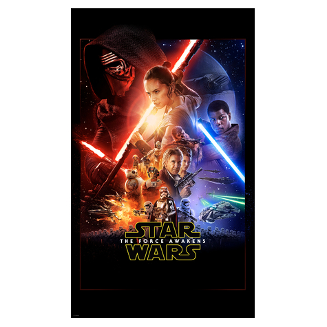Papier peint photo non tissé - star wars ep7 official movie poster - dimensions 120 x 200 cm