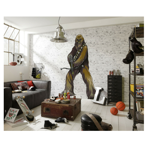 Self-Adhesive Non-Woven Wallpaper / Wall Tattoo - Star Wars Xxl Chewbacca - Size 127 X 200 Cm