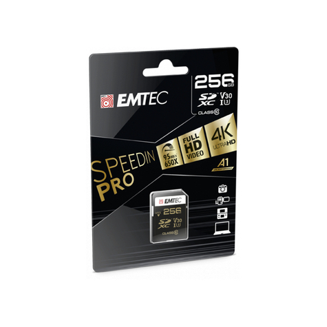 Emtec sdxc 256gb speedin pro cl10 95mb/s fullhd 4k ultrahd