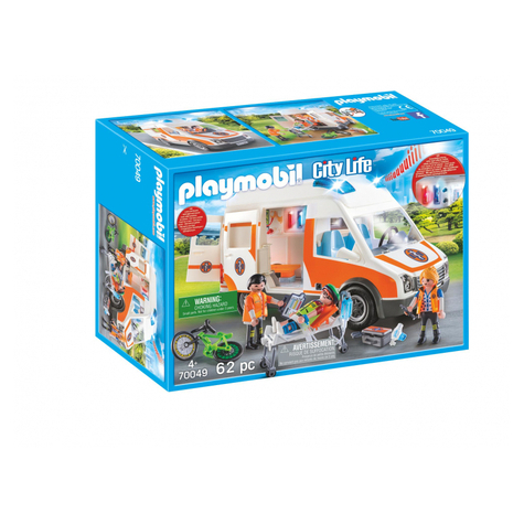 Playmobil city life - ambulance avec son et lumière (70049)