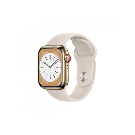 Apple watch series 8 gps + cellular 41mm or acier starlight mnjc3fd/a