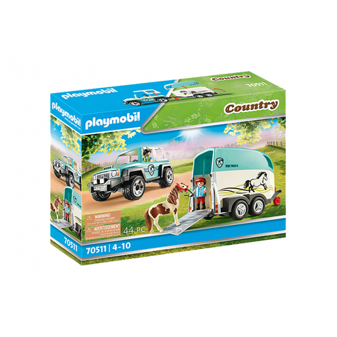 Playmobil country - voiture avec remorque à poney (70511)