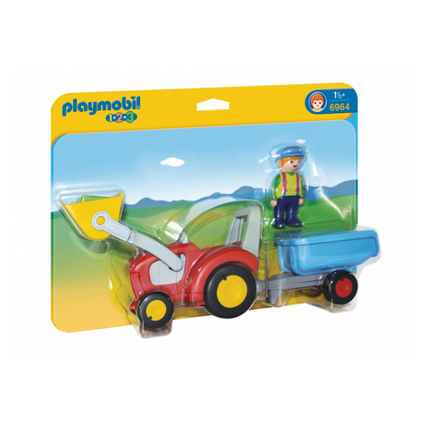 Playmobil 1.2.3 - tracteur avec remorque (6964)