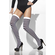 Garter Stockings :Opaque Hold-Ups Black & White Striped